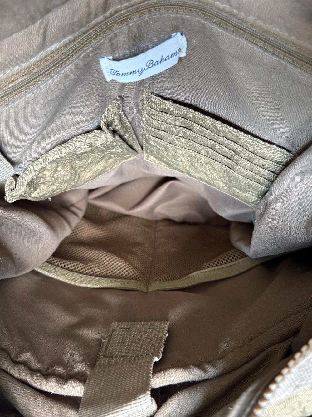 Tommy Bahama Men’s Olive Green Utility Backpack Travel Cargo Military Style
